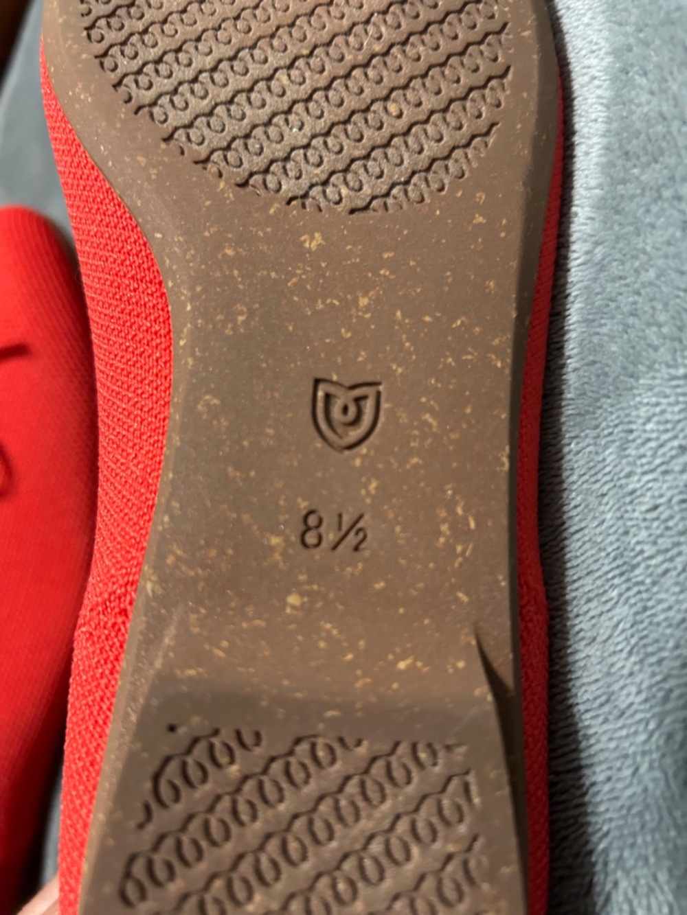 Rothy's Red Knit Ballet Flats with Blue Accent Trim - Picture 4 of 4